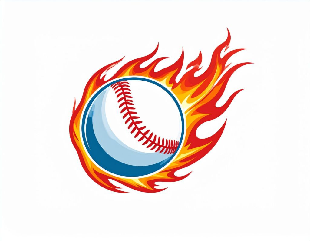 Baseball With Flames Icon