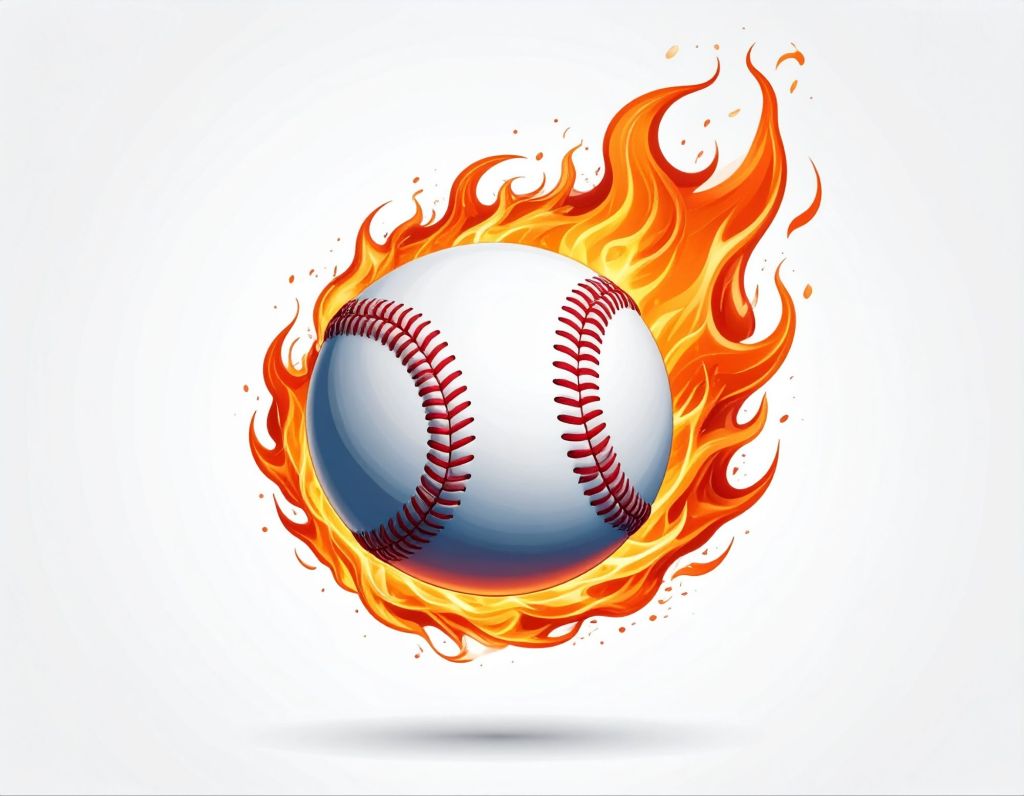 Baseball With Flames Icon