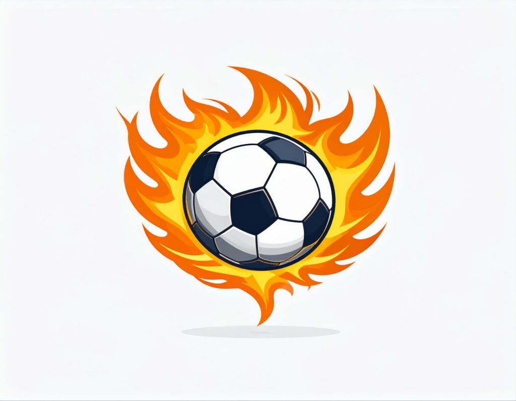 Soccer Ball With Flames Icon