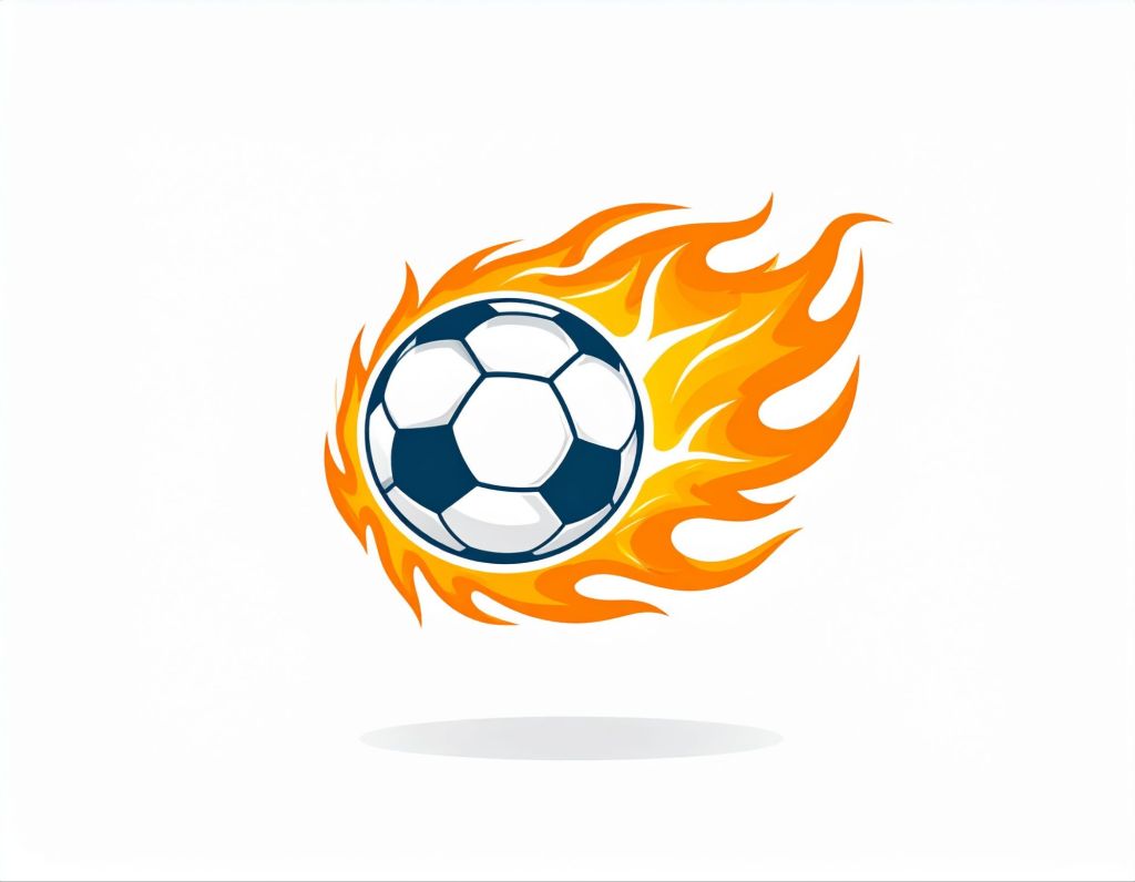 Soccer Ball With Flames Icon