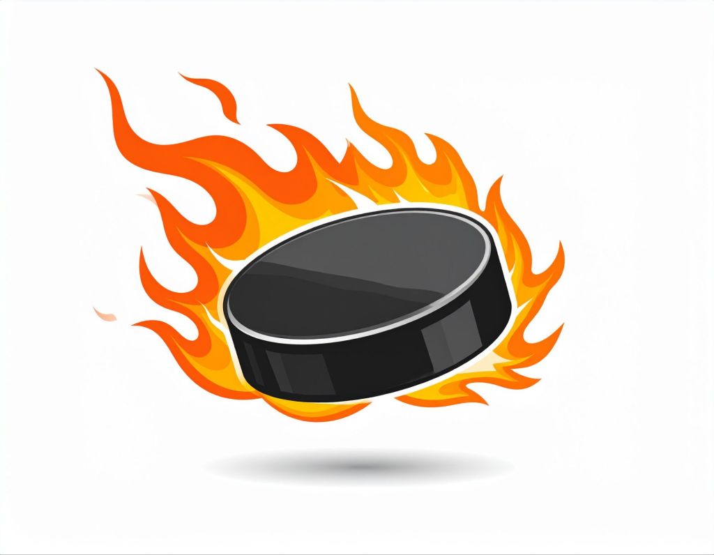Hockey Puck With Flames Icon