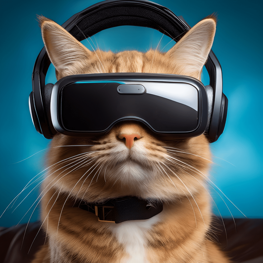 Cat Wearing A VR Headset