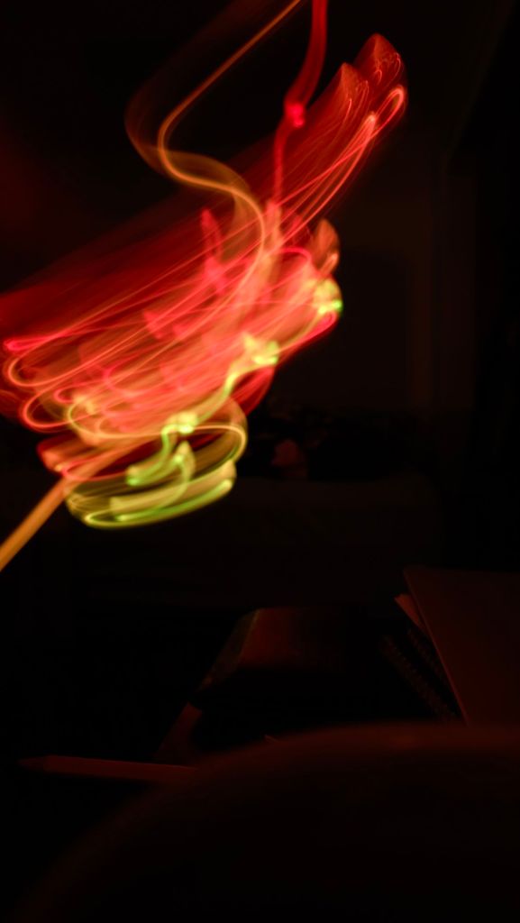 Orange, Red, And Yellow Streaks From Light Painting